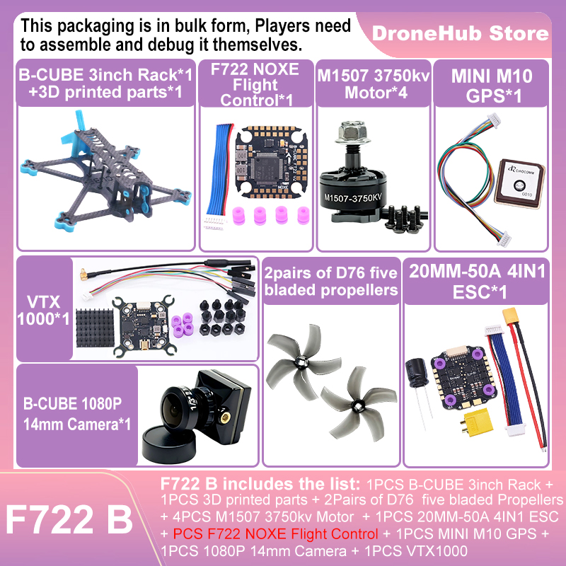 B-CUBE 3-Zoll FPV Drohnen-Rahm – Drone Kit Octocopter Bewertung und Preis